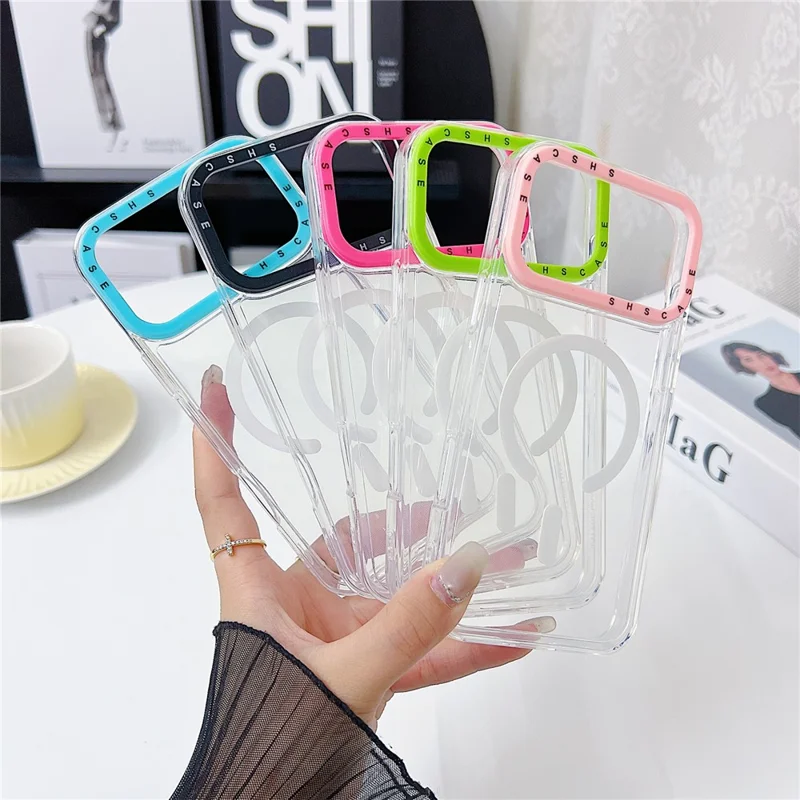 For iPhone 17 Pro Max Clear Case Compatible with MagSafe PC + TPU Phone Back Cover - Green