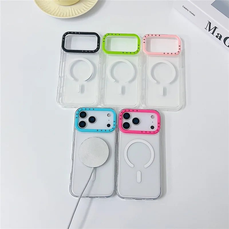 For iPhone 17 Pro Max Clear Case Compatible with MagSafe PC + TPU Phone Back Cover - Green
