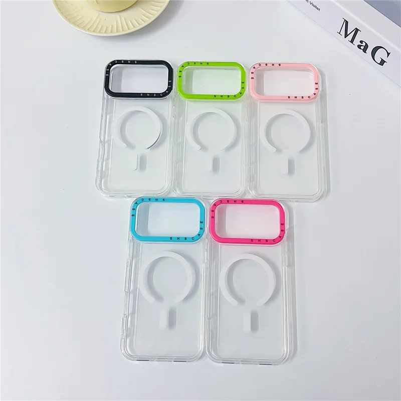 For iPhone 18 Pro Max / 17 Pro Max Clear Case Compatible with MagSafe PC + TPU Phone Back Cover - Black