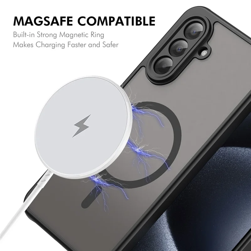 ENKAY SOMBRERO PRÍNCIPE Para Samsung Galaxy A17 5G Funda Magnética con Vidrio Templado 9H PC TPU Mate Cubierta de Teléfono - Negro
