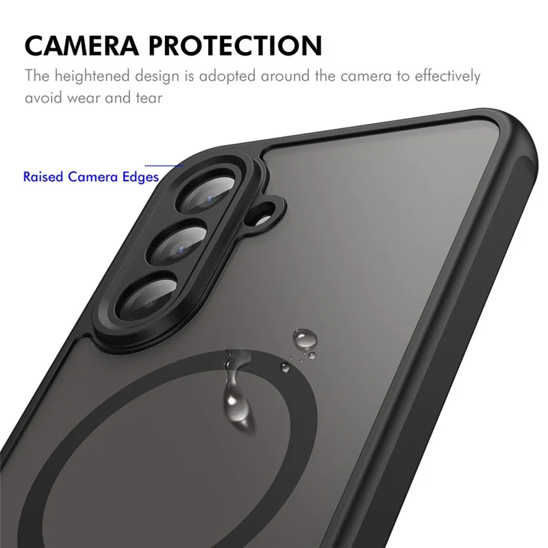 ENKAY SOMBRERO PRÍNCIPE Para Samsung Galaxy A17 5G Funda Magnética con Vidrio Templado 9H PC TPU Mate Cubierta de Teléfono - Negro