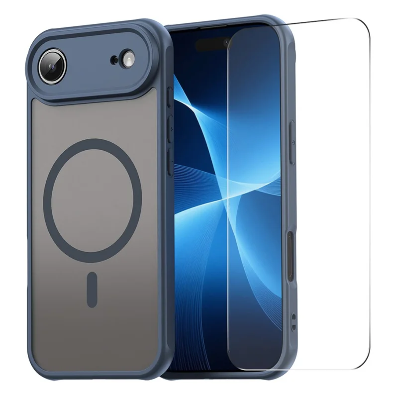 ENKAY HAT PRINCE For iPhone Air Magnetic Case with Hydrogel Film PC TPU Matte Phone Cover - Blue
