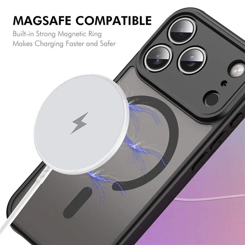 ENKAY HAT PRINCE Funda Magnética para iPhone 17 Pro Max con Película de Hidrogel Cubierta de Teléfono PC TPU Mate - Negro