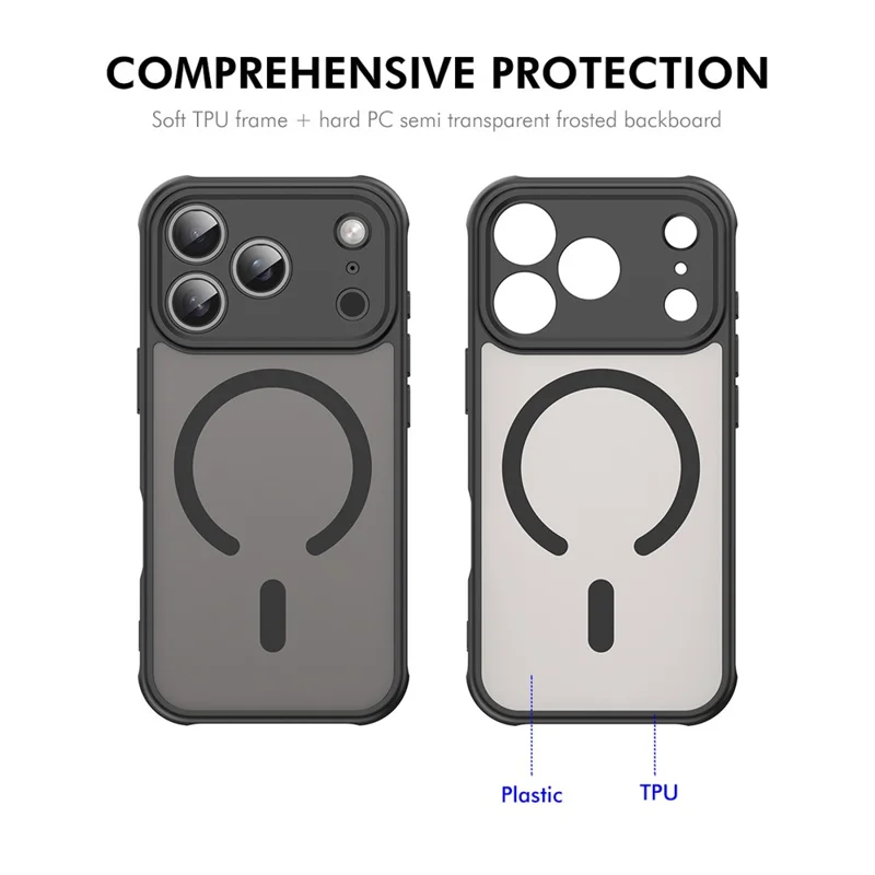 ENKAY HAT PRINCE For iPhone 17 Pro Max Magnetic Case with Hydrogel Film PC TPU Matte Phone Cover - Blue