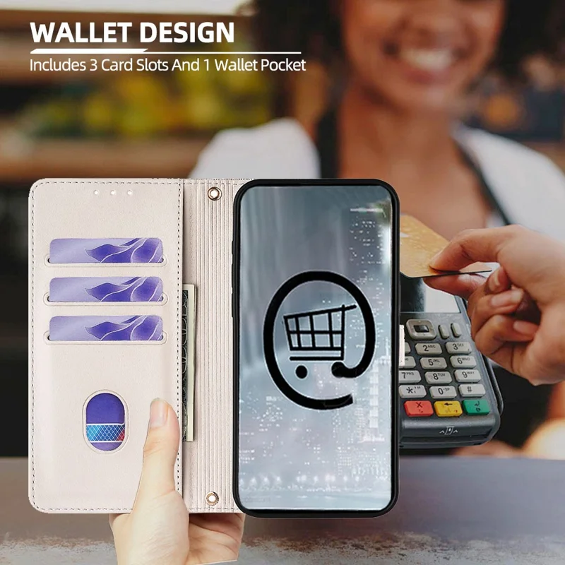 For iPhone 17 Pro Case Metal I-Buckle PU Leather Wallet Phone Cover - White