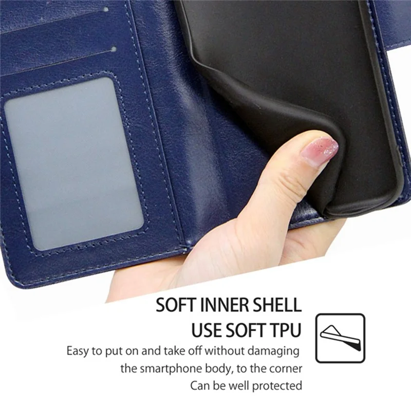 Til iPhone Air Case Wallet PU Læder + TPU Folderbar Standtelefondæksel - Safir