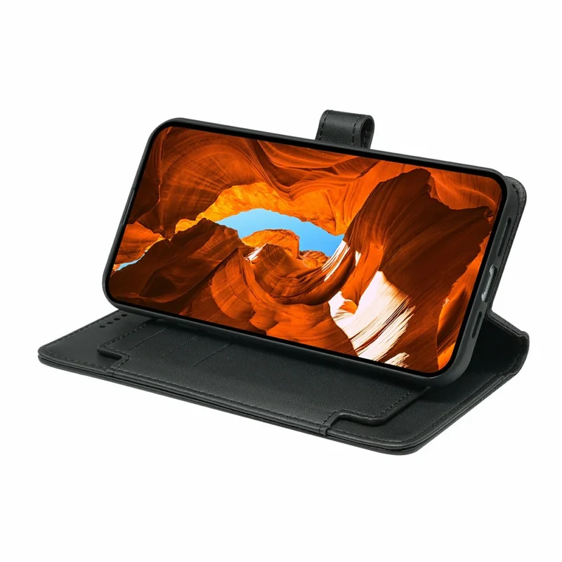 Til T-Mobile REVVL 8 Etui med 9 Kortfelter PU Læder Ståetilbehør - Sort