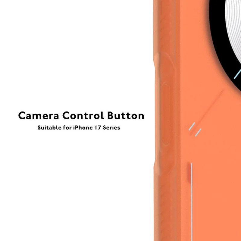 YOUNGKIT For iPhone 17 Pro Max Case Compatible with MagSafe Unique Disc Design TPU + PC Phone Back Cover - Orange