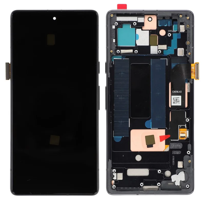 For Google Pixel 7a G82U8 (Middle Lens Hole) Grade C OLED Screen and Digitizer Assembly + Frame (Without Logo)