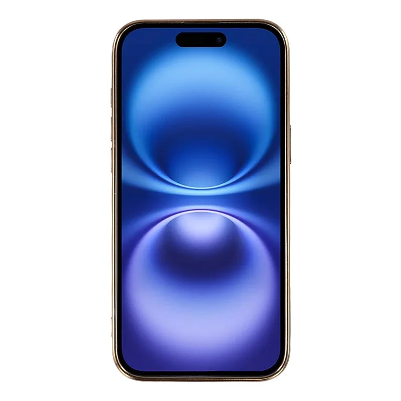 For iPhone 16 Phone Case Carbon Fiber Textured Electroplated TPU Back Cover - Coffee