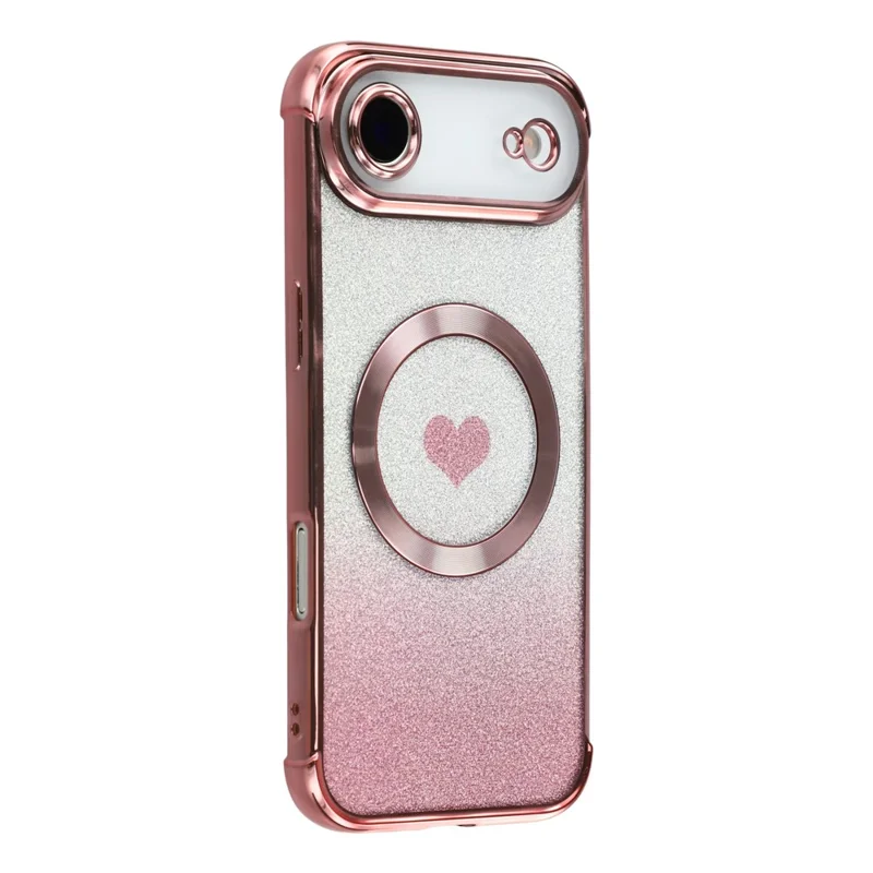 For iPhone Air Case Gradient Sparkle TPU Phone Cover Compatible with MagSafe - Rose Pink