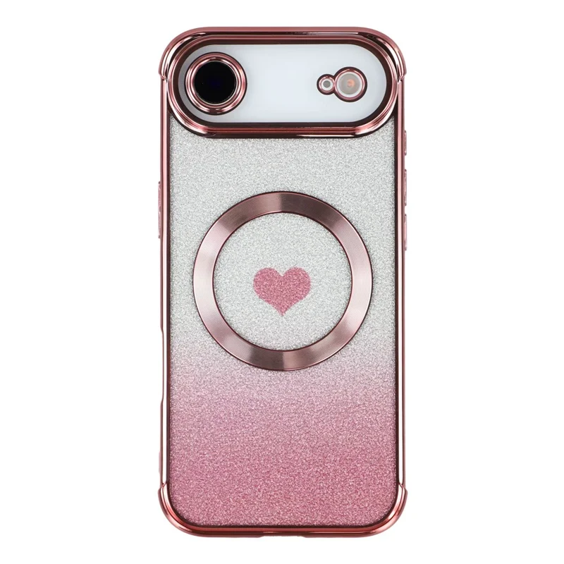 For iPhone Air Case Gradient Sparkle TPU Phone Cover Compatible with MagSafe - Rose Pink