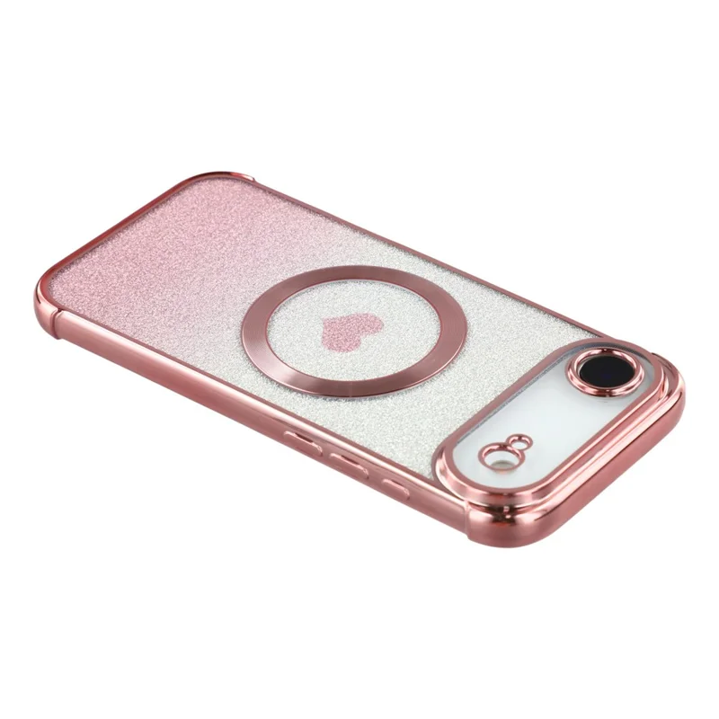 For iPhone Air Case Gradient Sparkle TPU Phone Cover Compatible with MagSafe - Rose Pink