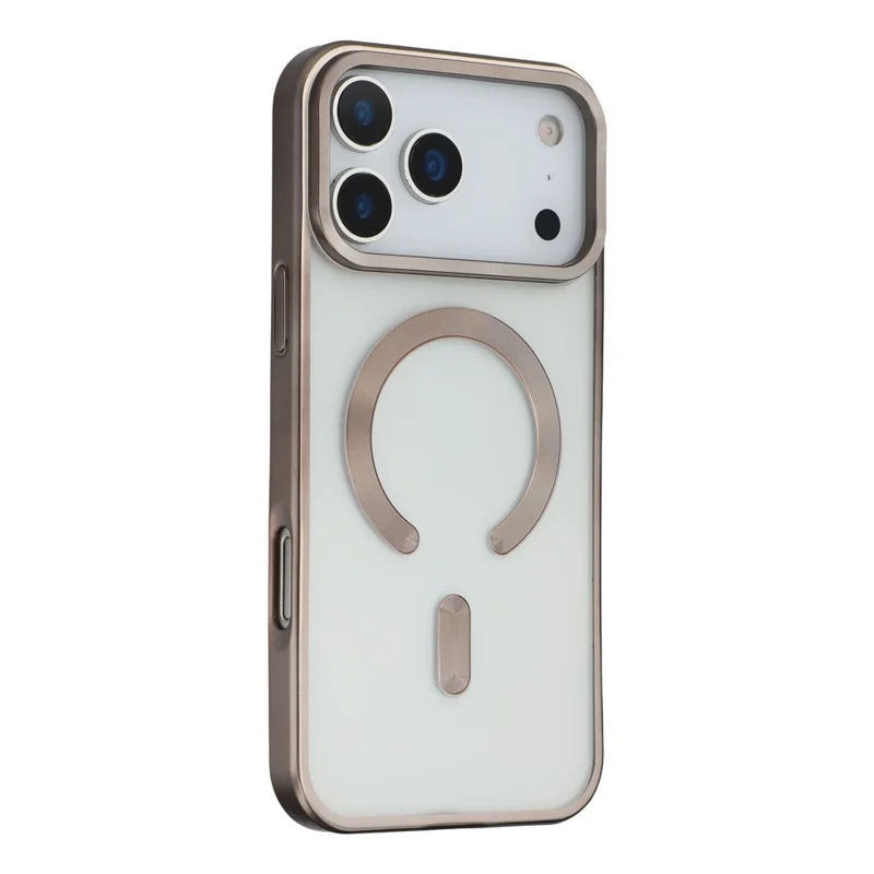 For iPhone 17 Pro Max Case Matte Electroplating Phone Cover Compatible with MagSafe - Titanium Grey