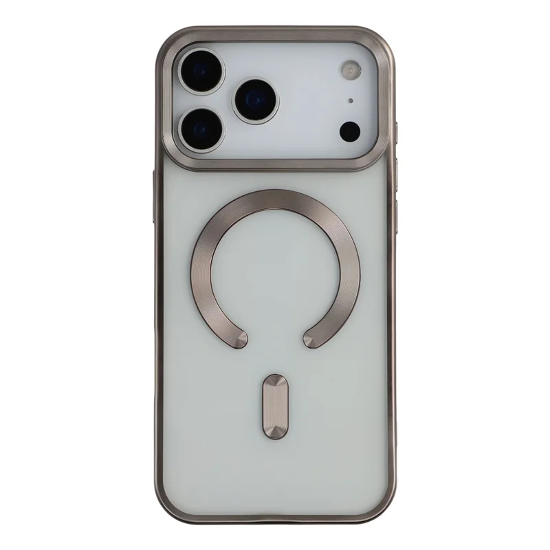 For iPhone 17 Pro Max Case Matte Electroplating Phone Cover Compatible with MagSafe - Titanium Grey