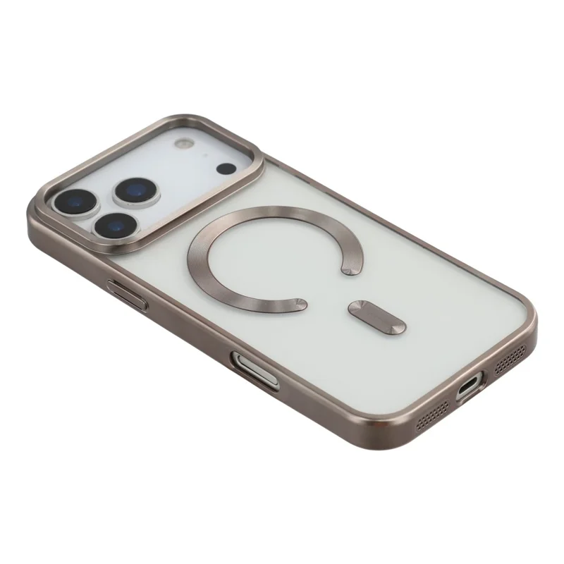 For iPhone 17 Pro Max Case Matte Electroplating Phone Cover Compatible with MagSafe - Titanium Grey