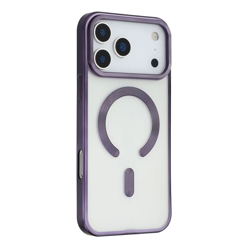 For iPhone 18 Pro / 17 Pro Case Matte Electroplating Phone Cover Compatible with MagSafe - Dark Purple