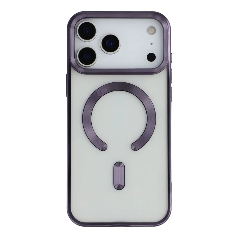For iPhone 18 Pro / 17 Pro Case Matte Electroplating Phone Cover Compatible with MagSafe - Dark Purple