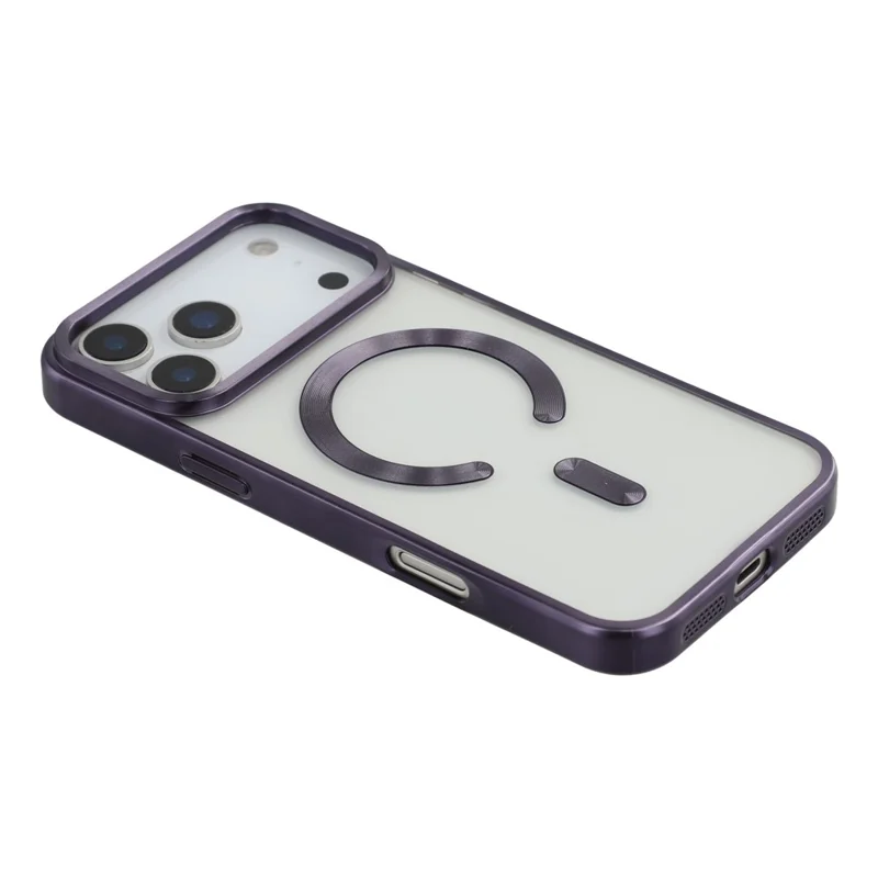 For iPhone 18 Pro / 17 Pro Case Matte Electroplating Phone Cover Compatible with MagSafe - Dark Purple