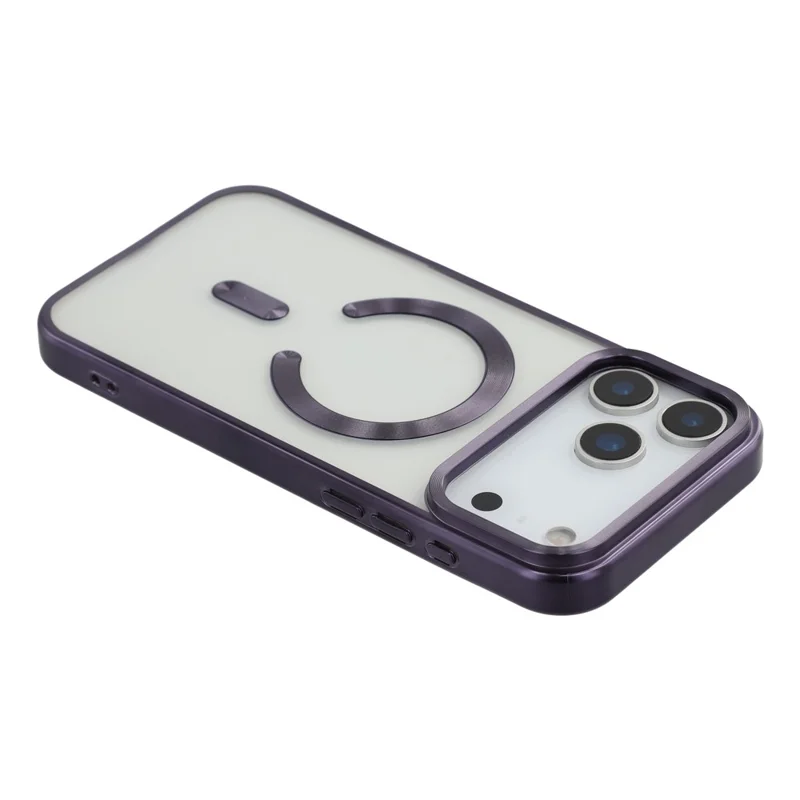 For iPhone 18 Pro / 17 Pro Case Matte Electroplating Phone Cover Compatible with MagSafe - Dark Purple
