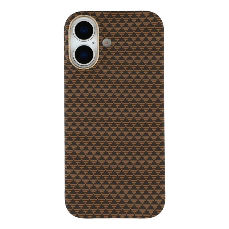 For iPhone 17 Case Compatible with MagSafe Carbon Fiber Texture PC Phone Back Cover - Sunset Gold