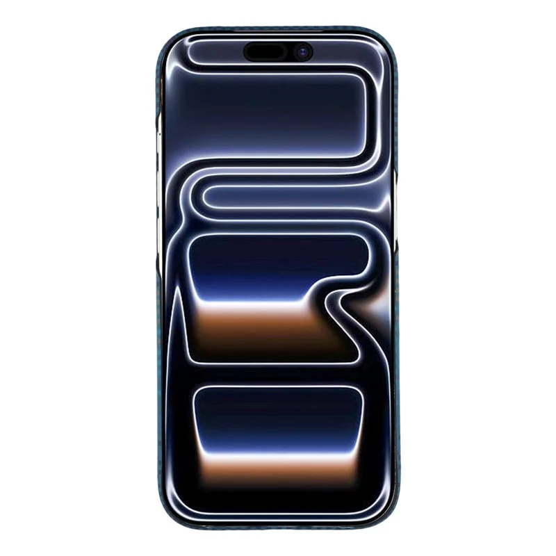 For iPhone 17 Pro Case Compatible with MagSafe Carbon Fiber Texture PC Phone Back Cover - Sunset Blue