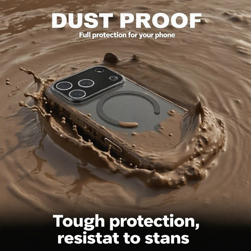 KARFO For iPhone 17 Pro Magnetic Case TPU PC Waterproof Phone Cover with Screen Protector  /  Installation Tool - Blue