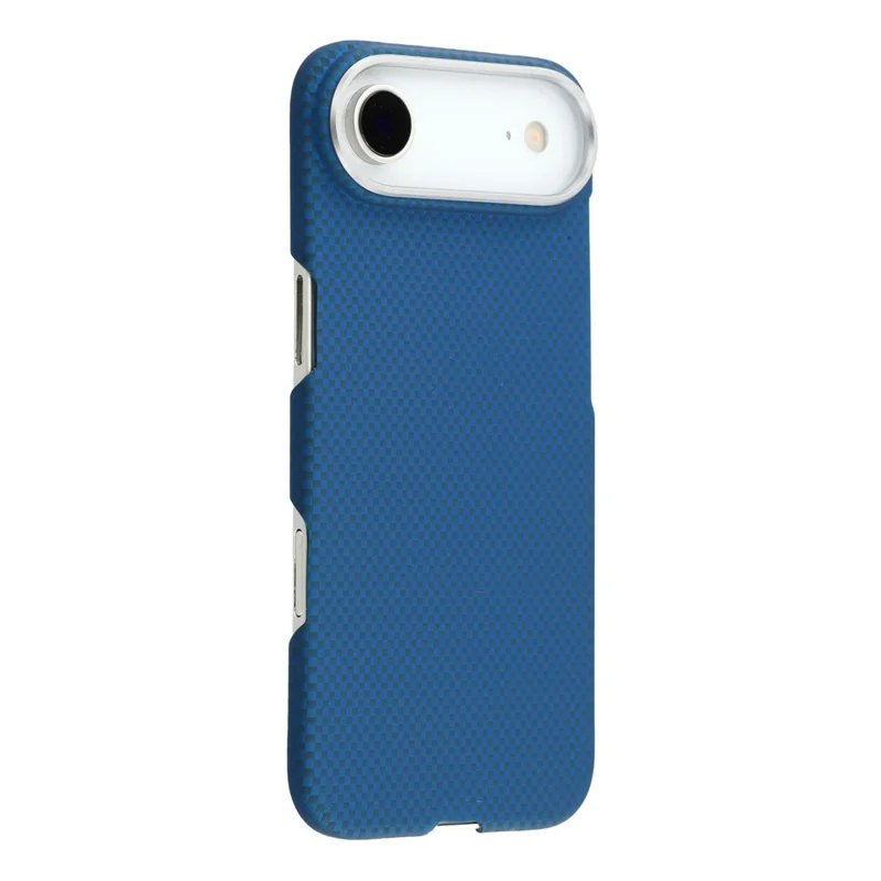 For iPhone Air Case Compatible with MagSafe Carbon Fiber Texture PC Phone Back Cover - Blue Green