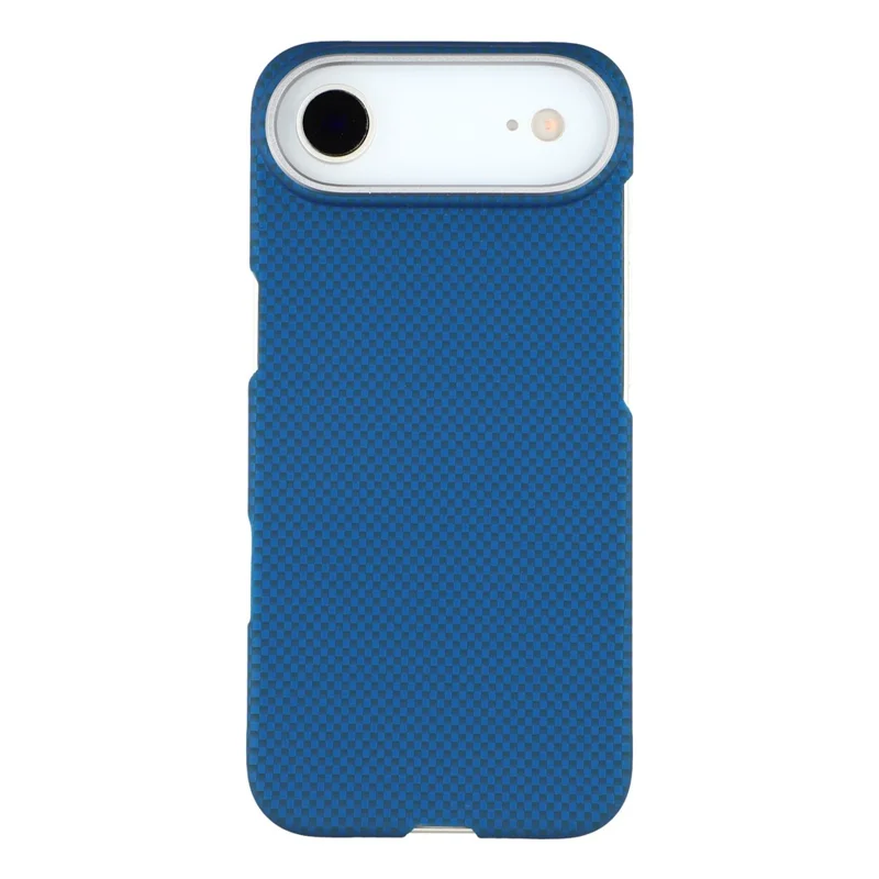 For iPhone Air Case Compatible with MagSafe Carbon Fiber Texture PC Phone Back Cover - Blue Green