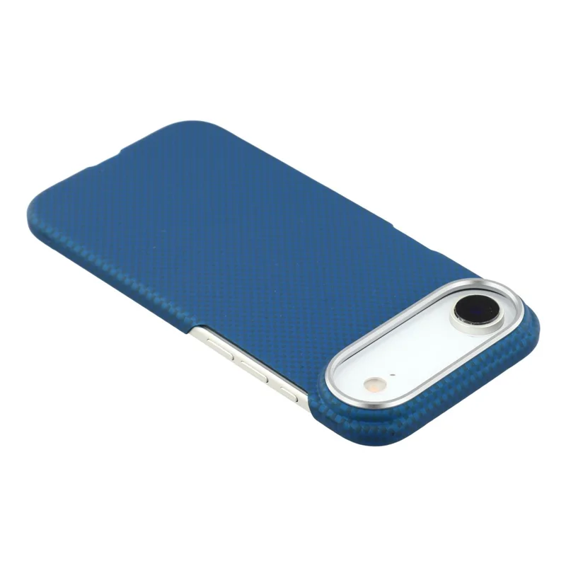 For iPhone Air Case Compatible with MagSafe Carbon Fiber Texture PC Phone Back Cover - Blue Green
