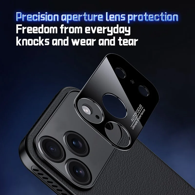 For iPhone 17 Pro Max Case Ultra Thin Heat Dissipation PU Leather Coated PC Phone Cover - Black
