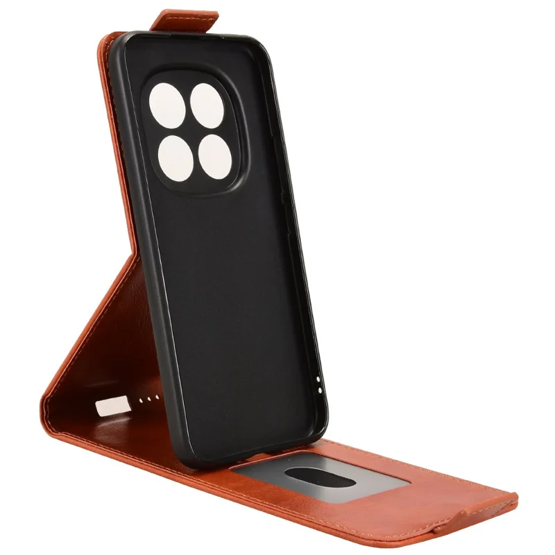 For Xiaomi Redmi Note 15 5G (Global) Stand Case Magnetic Clasp Vertical Flip Leather Phone Cover with Card Holder - Orange