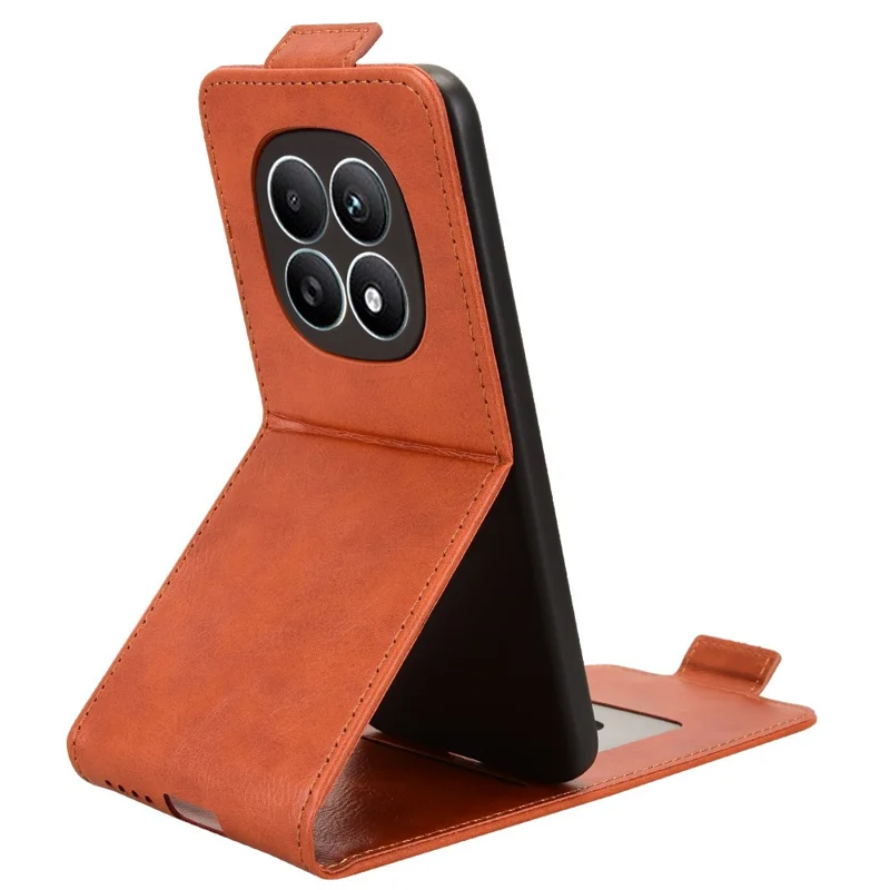 For Xiaomi Redmi Note 15 5G (Global) Stand Case Magnetic Clasp Vertical Flip Leather Phone Cover with Card Holder - Orange