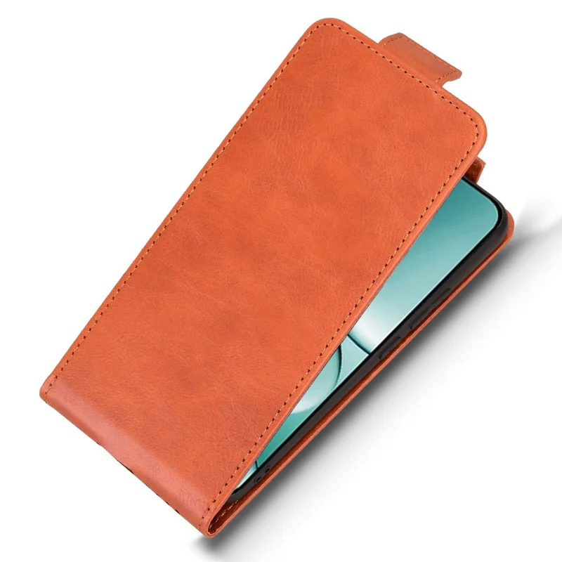 For Xiaomi Redmi Note 15 5G (Global) Stand Case Magnetic Clasp Vertical Flip Leather Phone Cover with Card Holder - Orange