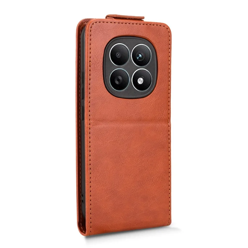 For Xiaomi Redmi Note 15 5G (Global) Stand Case Magnetic Clasp Vertical Flip Leather Phone Cover with Card Holder - Orange