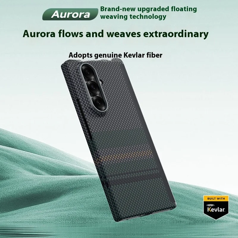 BENKS Für Samsung Galaxy Z Fold7 5G Hülle Kevlar Aramid-Faser Aurora Weave Handyhülle Kompatibel mit MagSafe