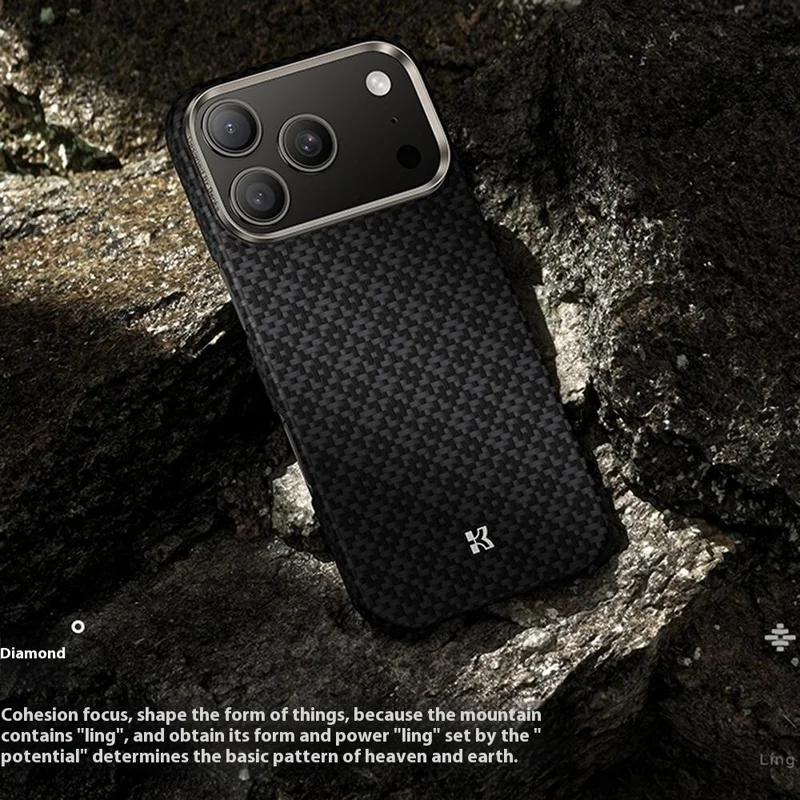 BENKS C1 For iPhone 17 Pro Case Kevlar Aramid Fiber Diamond Texture Woven Phone Cover Compatible with MagSafe