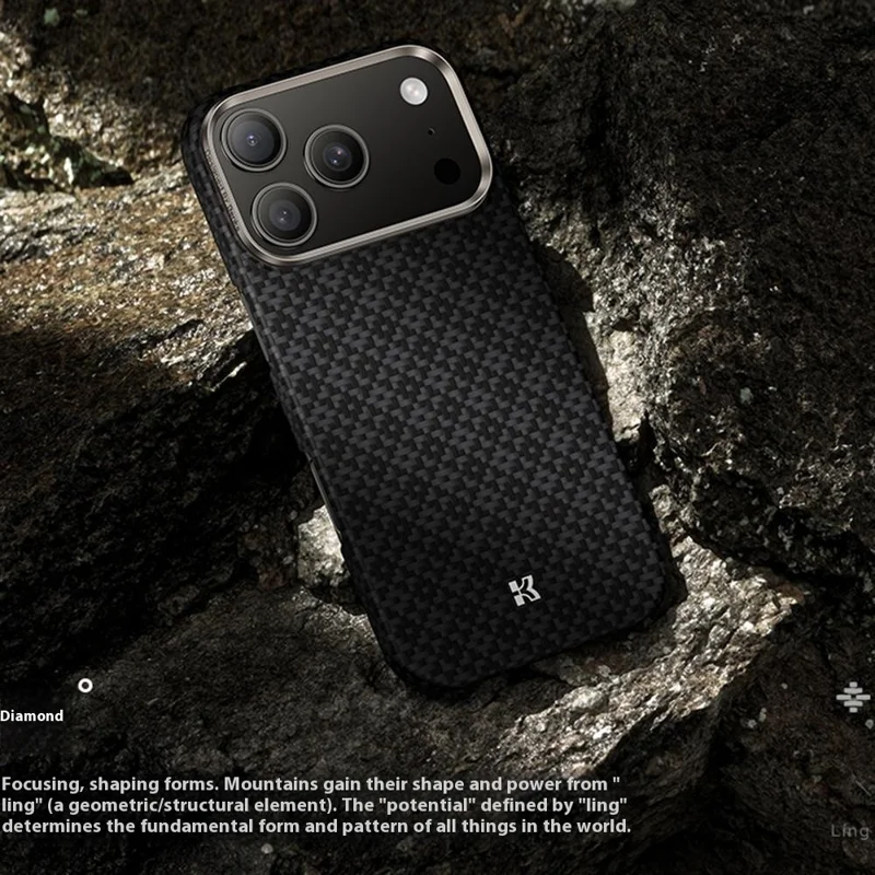 BENKS C1 For iPhone 17 Pro Max Case Kevlar Aramid Fiber Diamond Texture Woven Phone Cover Compatible with MagSafe