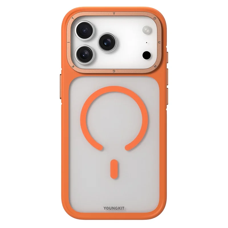 YOUNGKIT For iPhone 17 Pro Case Compatible with MagSafe Skin-Touch Matte PC + TPU Phone Cover - Orange