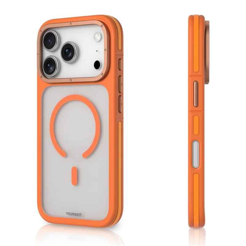 YOUNGKIT For iPhone 17 Pro Case Compatible with MagSafe Skin-Touch Matte PC + TPU Phone Cover - Orange