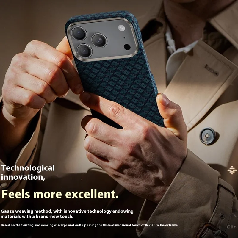 BENKS C1 For iPhone 17 Pro Max Case Kevlar Aramid Fiber Woven Phone Cover Compatible with MagSafe - Blue