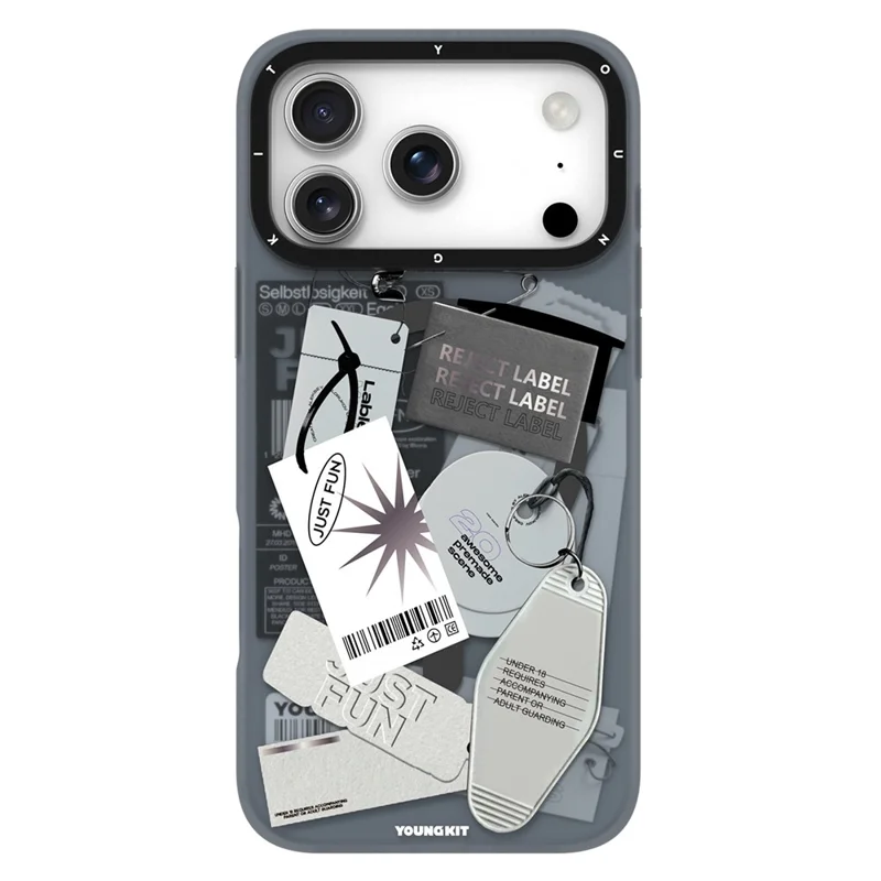 YOUNGKIT Interdimensional Series For iPhone 17 Pro Max Magnetic Case Matte TPU IMD Phone Back Cover - Cool (Black  /  White)