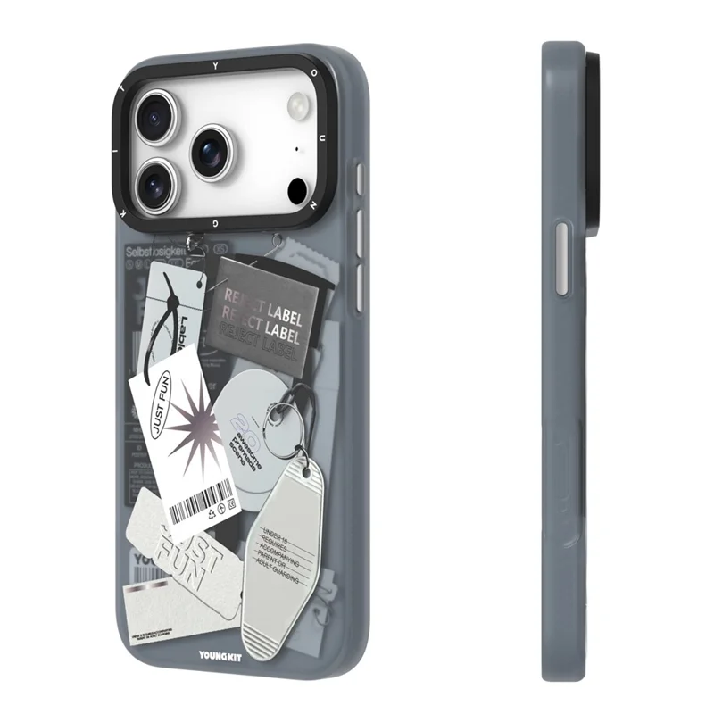 YOUNGKIT Interdimensional Series For iPhone 17 Pro Max Magnetic Case Matte TPU IMD Phone Back Cover - Cool (Black  /  White)