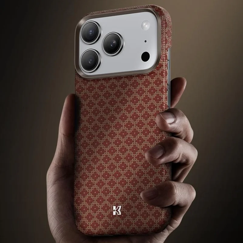 BENKS C1 For iPhone 17 Pro Max Case Case Kevlar Aramid Fiber Woven Diamond Texture Phone Cover Compatible with MagSafe - Orange