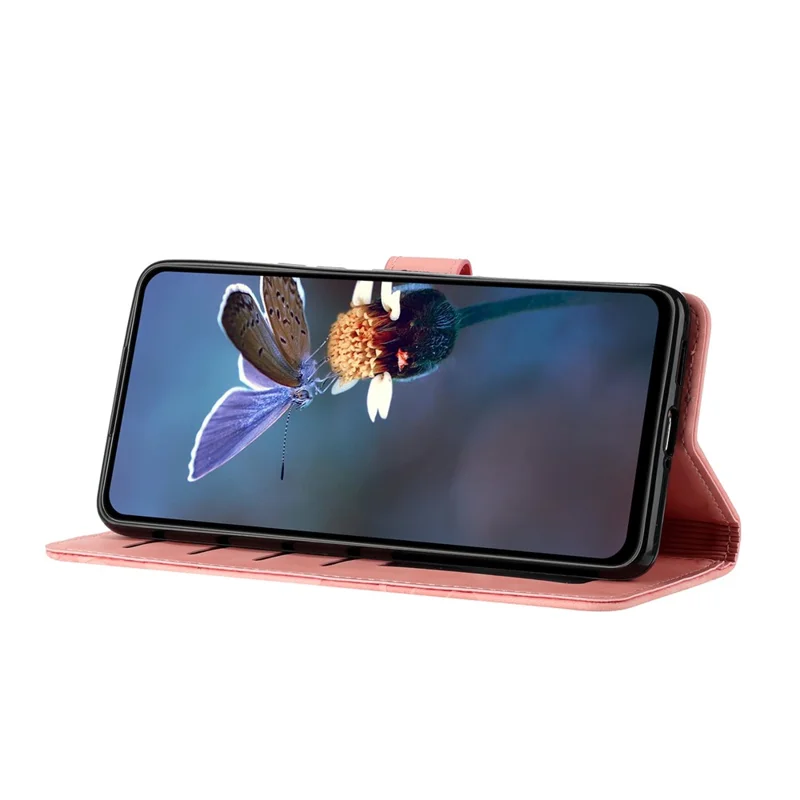 Foliał do Xiaomi 15T Pro z kwiatowym wzorem, skórzana etui-portfel z ręcznikiem - różowy