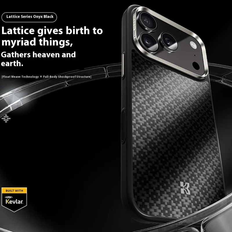 BENKS Y2 For iPhone 17 Pro Max Case Kevlar Aramid Fiber Weave Texture Phone Cover Compatible with MagSafe - Black