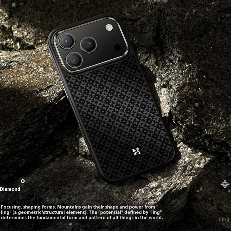 BENKS Y2 For iPhone 17 Pro Max Case Kevlar Aramid Fiber Weave Texture Phone Cover Compatible with MagSafe - Black