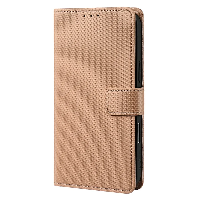 For iPhone Air Case Triangle Imprinted Skin Touch PU Leather Phone Wallet Cover - Brown