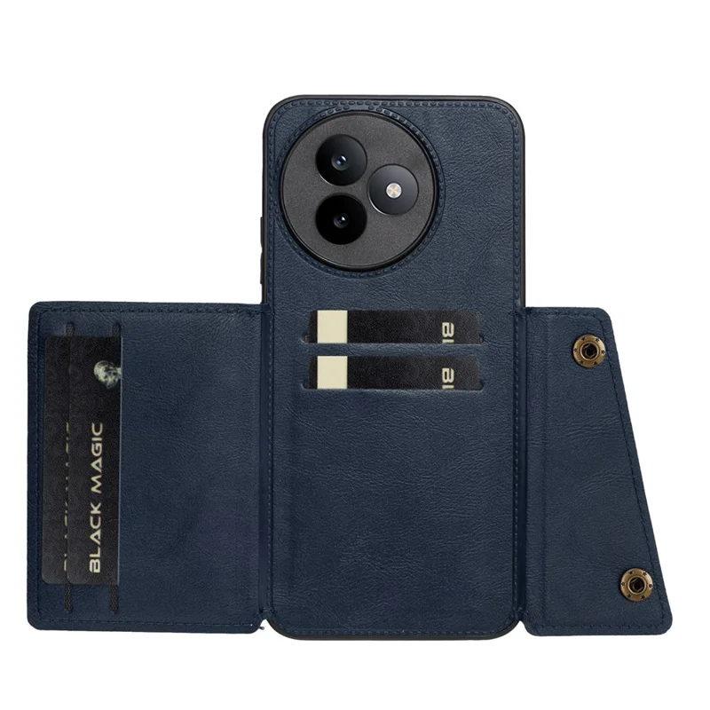 For Xiaomi Redmi K80 Ultra 5G Case with Card Slots Kickstand Leather + TPU Phone Cover - Blue
