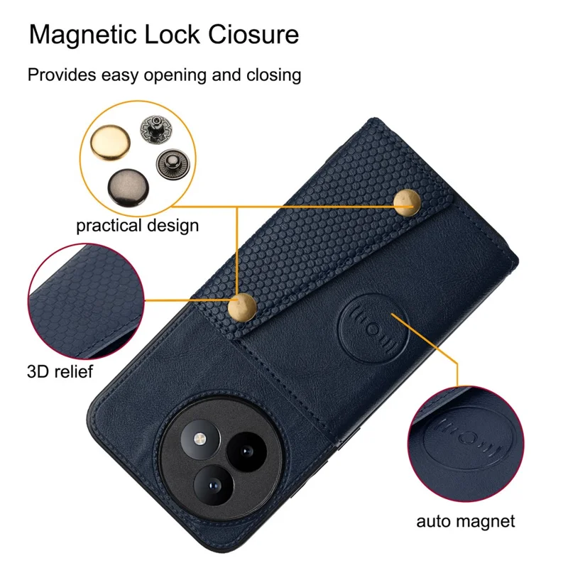 For Xiaomi Redmi K80 Ultra 5G Case with Card Slots Kickstand Leather + TPU Phone Cover - Blue